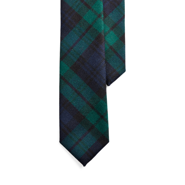 Cravate étroite en laine tartan