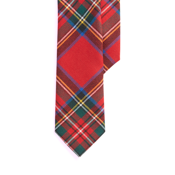 Cravate étroite en laine tartan