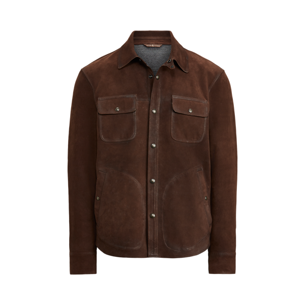 Veste-chemise en cuir nubuck