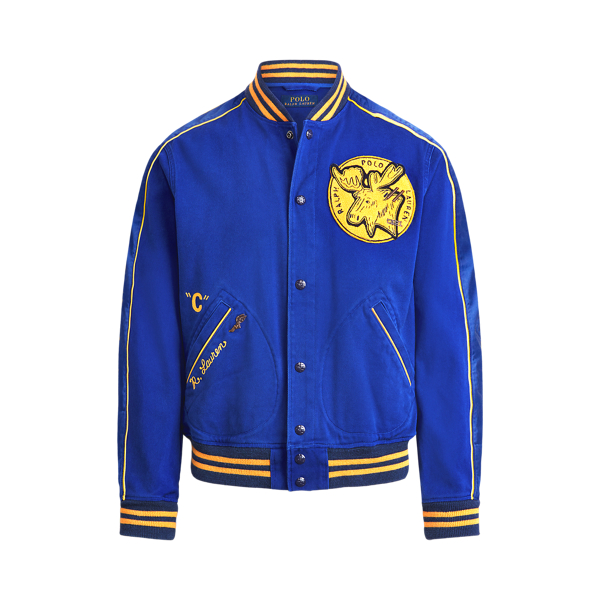 blue and yellow polo jacket