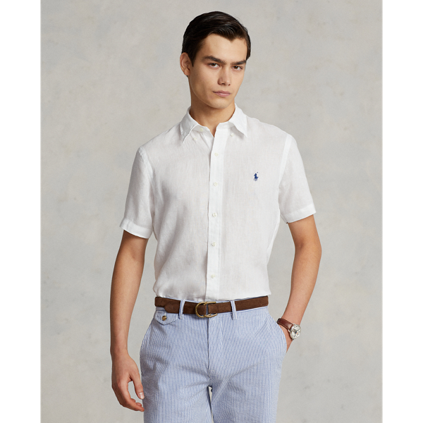 Shop Ralph Lauren Classic Fit Linen Shirt In White