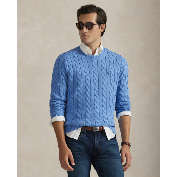 This cotton jumper combines two of Polo's most iconic design elements: a textural cable-knit motif and our signature embroidered Pony.