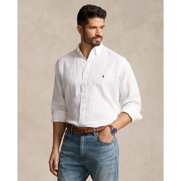 Shop Polo Ralph Lauren Lightweight Linen Shirt In White