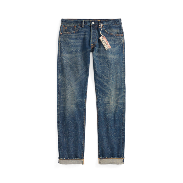 Jean droit taille basse denim selvedge