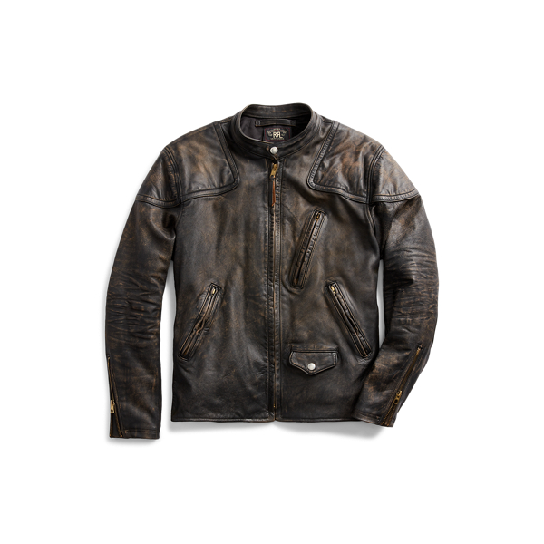 rrl slim fit leather jacket