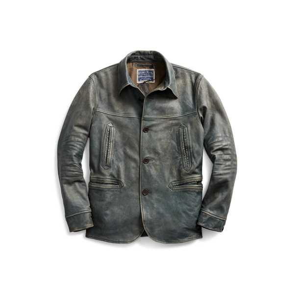 rrl leather car coat