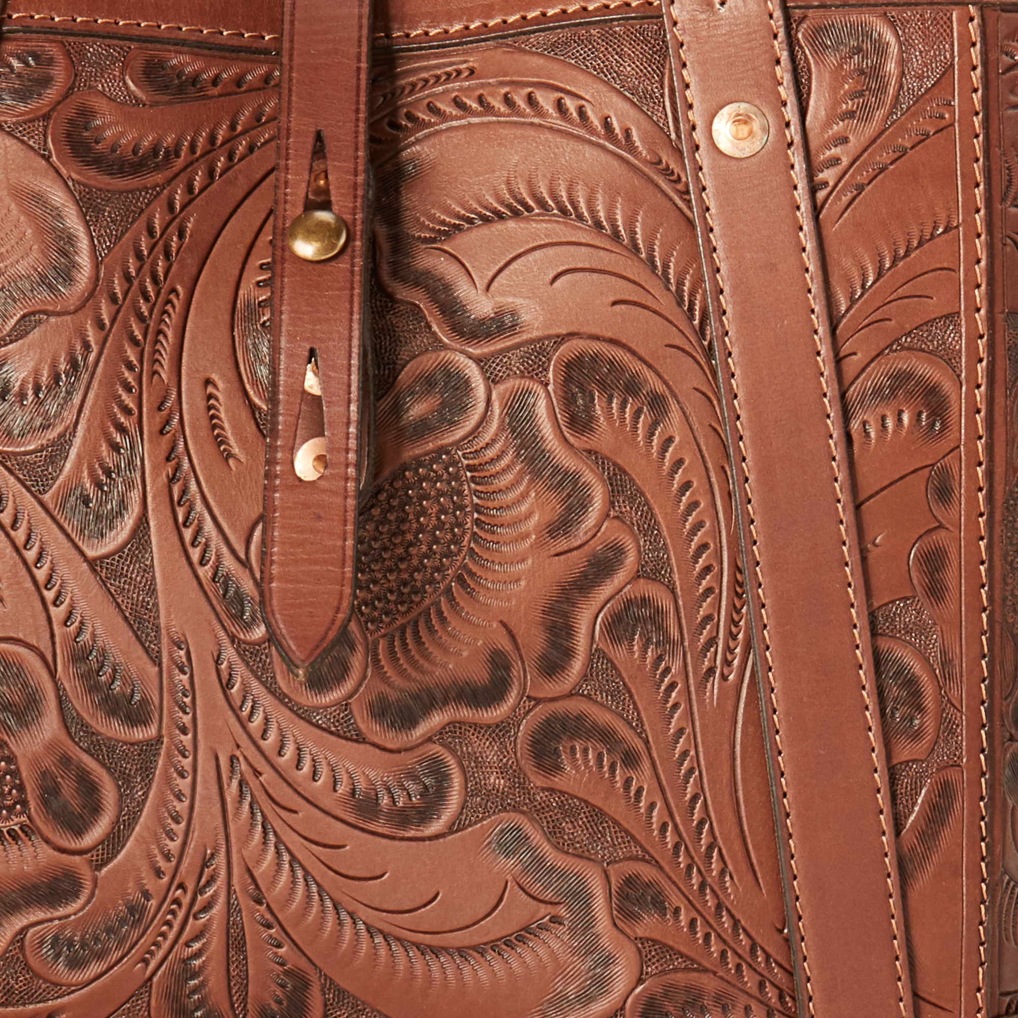 Ralph Lauren Hand-Tooled Leather Tote. 5