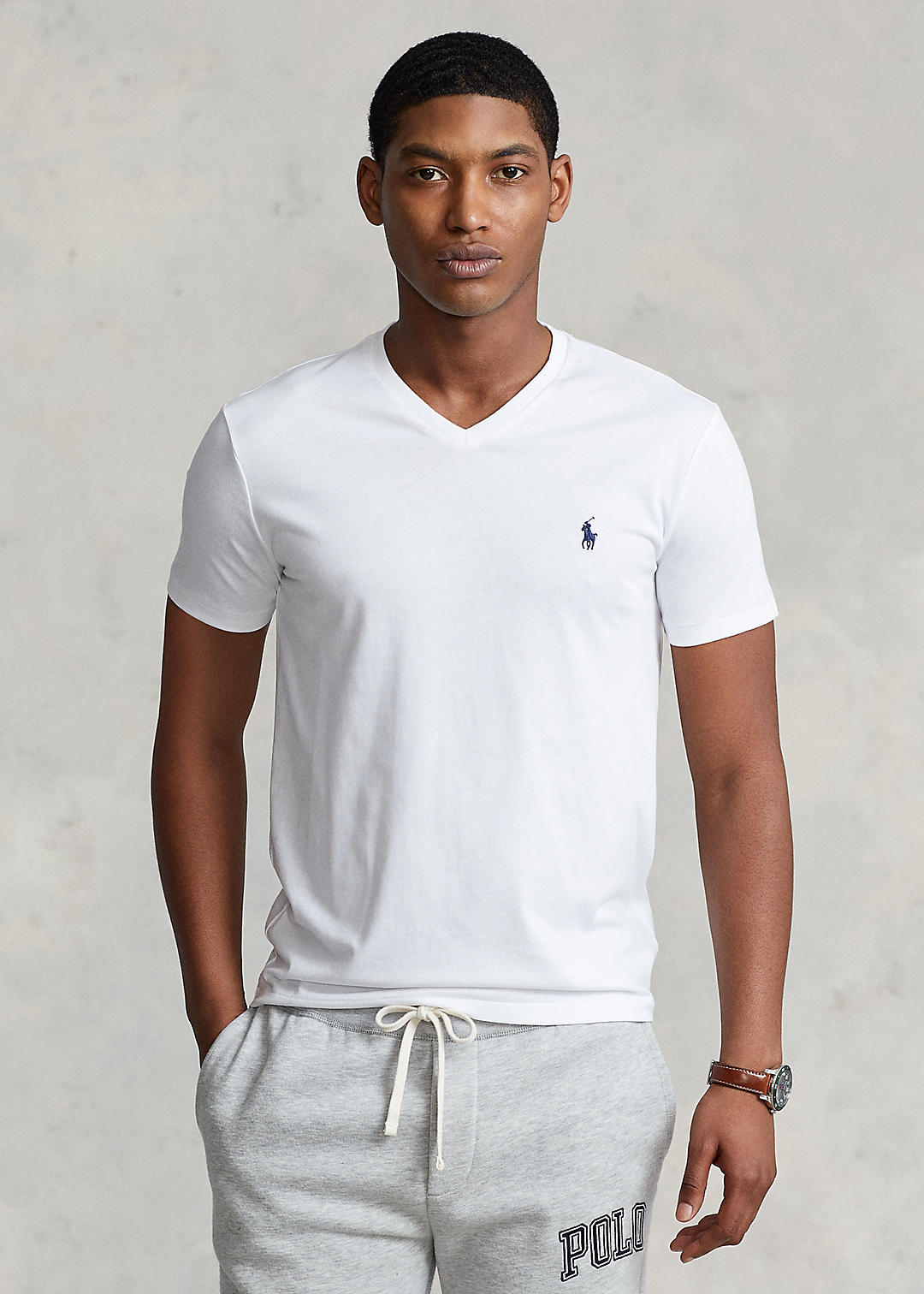 Polo Ralph Lauren Custom slim fit jersey T-shirt met V-hals 1