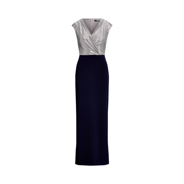 ralph lauren two tone jersey dress