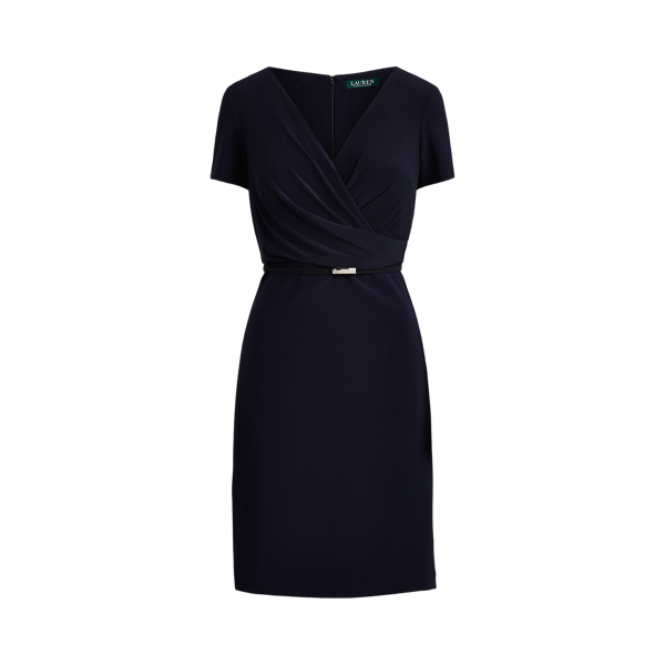 Robe col en V croisé en jersey mat