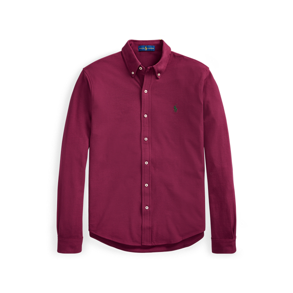 Ralph Lauren Featherweight Mesh Shirt In Classic Wine