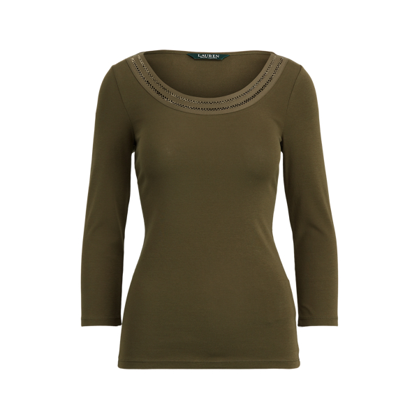 Cotton Elbow-Sleeve Top