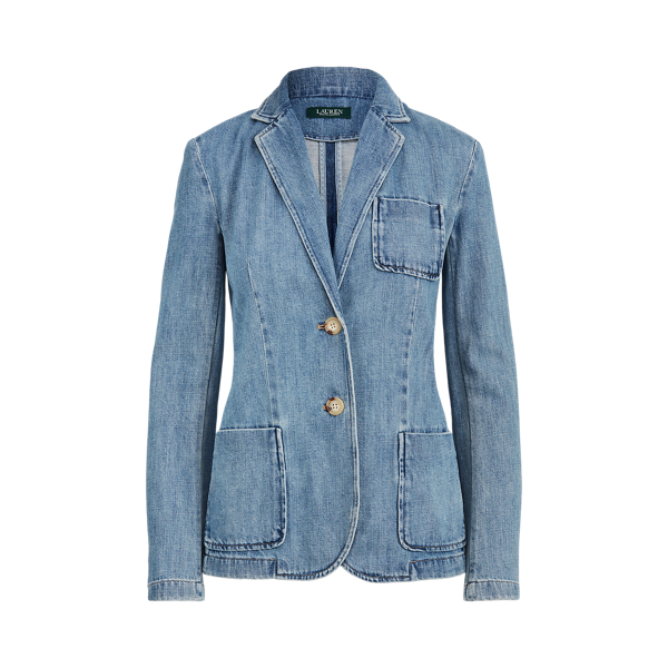 ralph lauren denim blazer womens