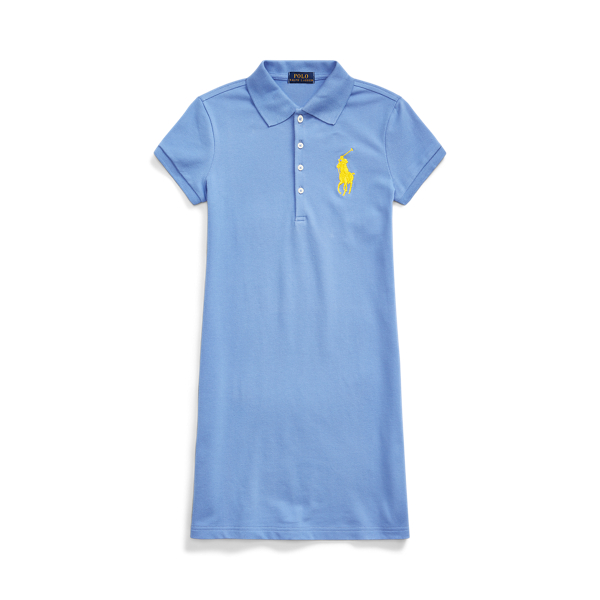 Stretch Cotton Mesh Polo Dress