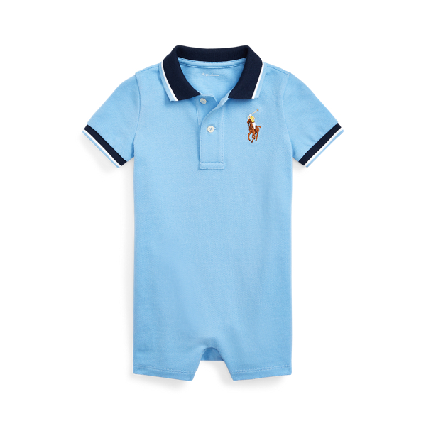 cotton mesh polo shortall