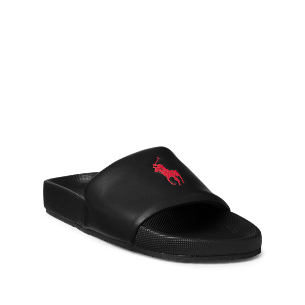 ralph lauren sliders black and red