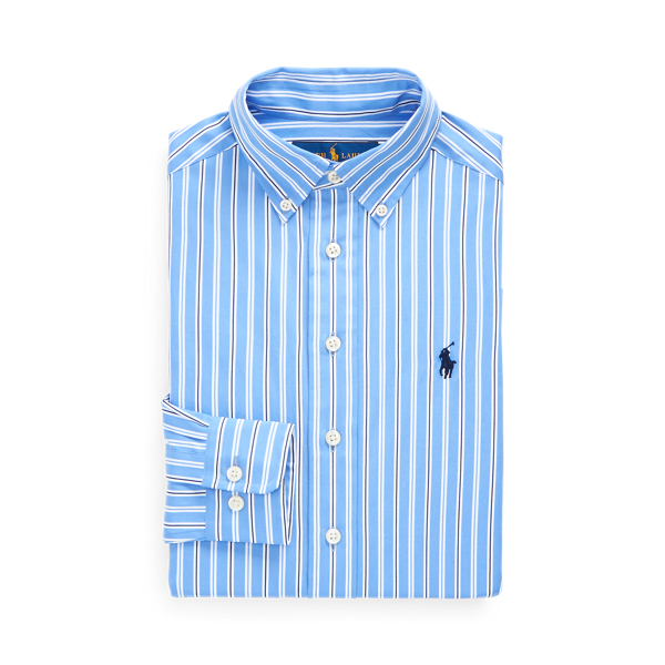 폴로 랄프로렌 보이즈 드레스 셔츠 Polo Ralph Lauren Slim Fit Cotton Dress Shirt,Blue/Navy Stripe