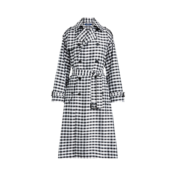Trenchcoat aus Seide mit Ginganmuster
