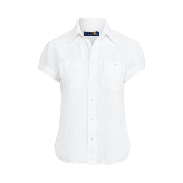 white polo short sleeve button up