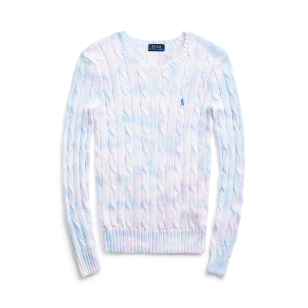 tie dye cable knit sweater