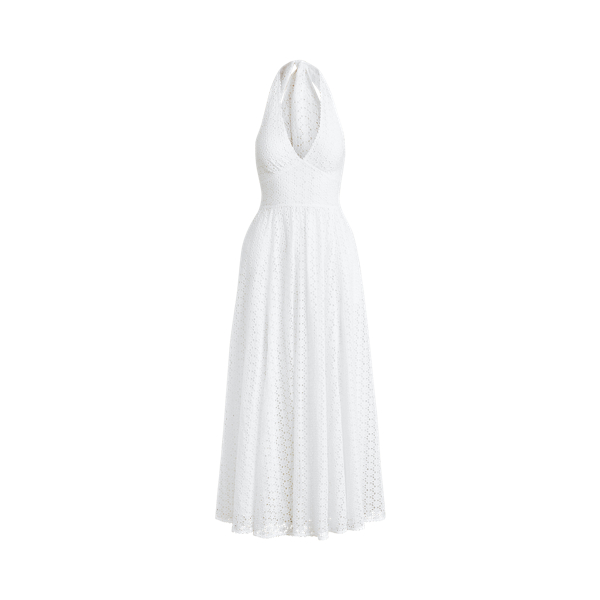 white cotton halter dress
