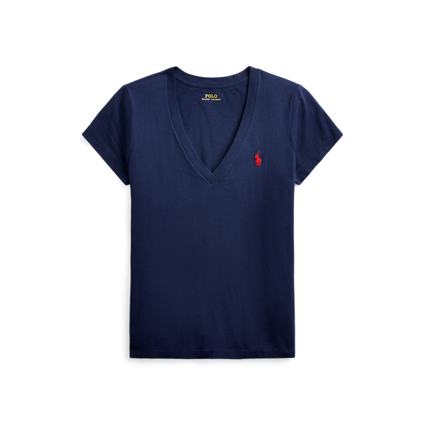 T-shirt col en V jersey pour Women | Ralph Lauren® FR