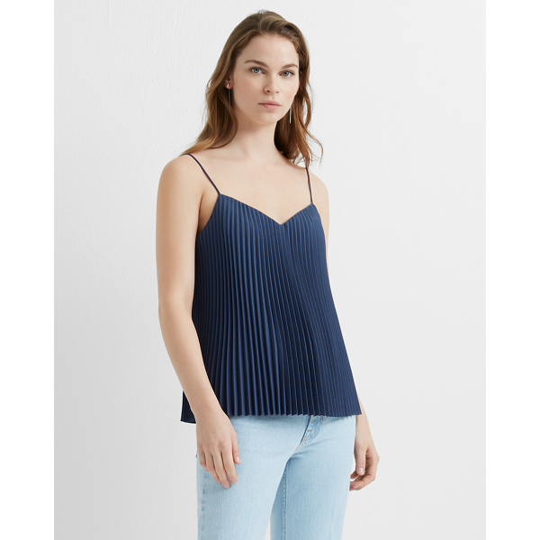 Image of Club Monaco Blue Pleat Front Camisole in Size L