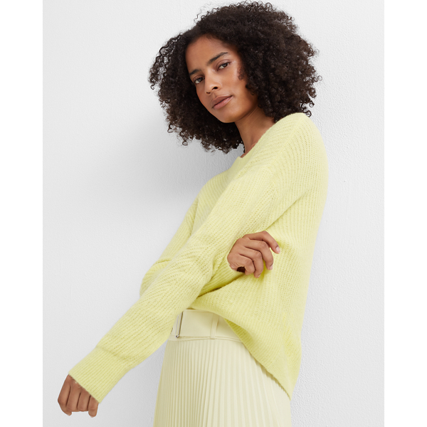 yellow v neck sweater
