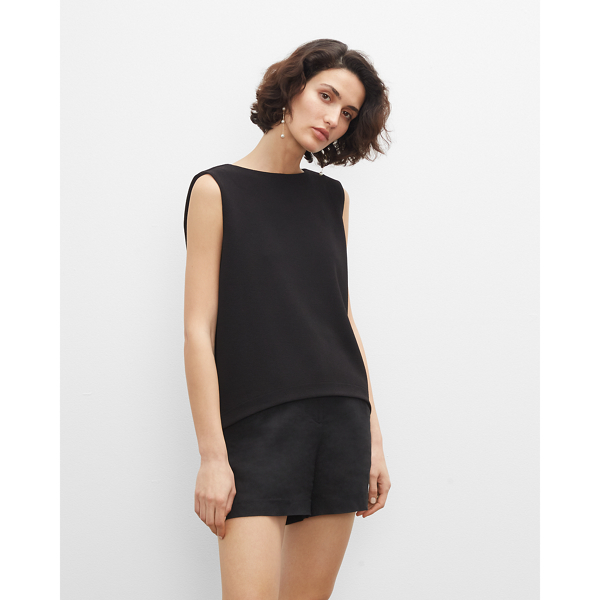 Image of Club Monaco Soot Black Sculptural Top in Size M
