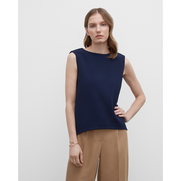 Image of Club Monaco Navy Sculptural Top in Size XL