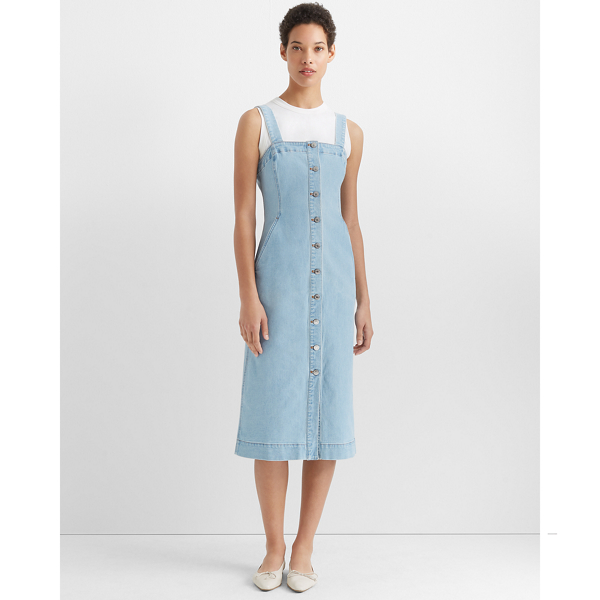 denim dress with button front