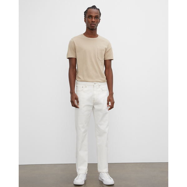 cream straight jeans