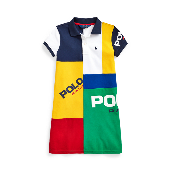 patchwork cotton mesh polo