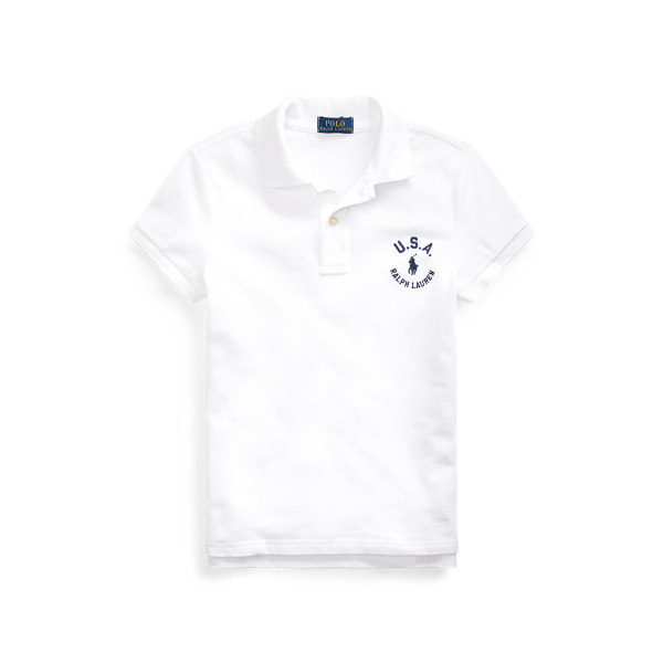 Polo drapeau en coton piqué