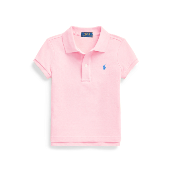 Polo Ralph Lauren Kids' Cotton Mesh Polo Shirt In Carmel Pink
