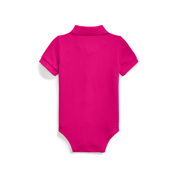 Polo Ralph Lauren Cotton Mesh Polo Bodysuit In Paloma Purple