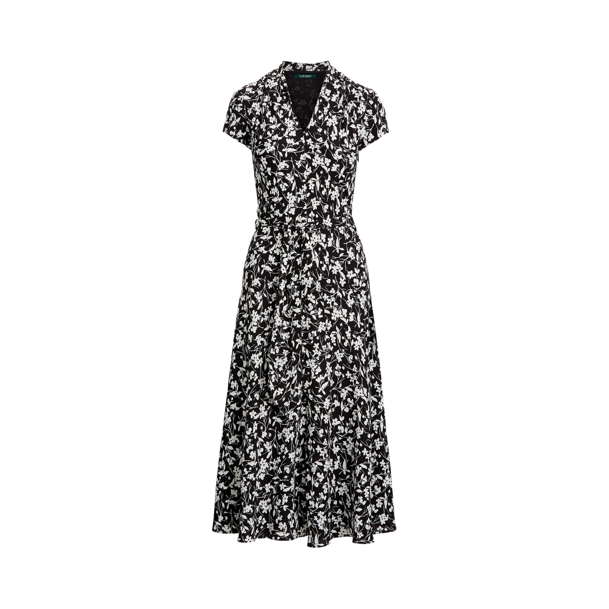 RALPH LAUREN Black White Blanket Stripe Gown