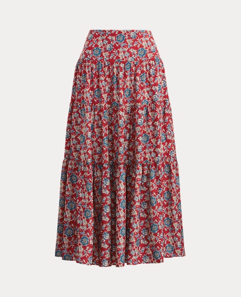 Floral Tiered Peasant Skirt