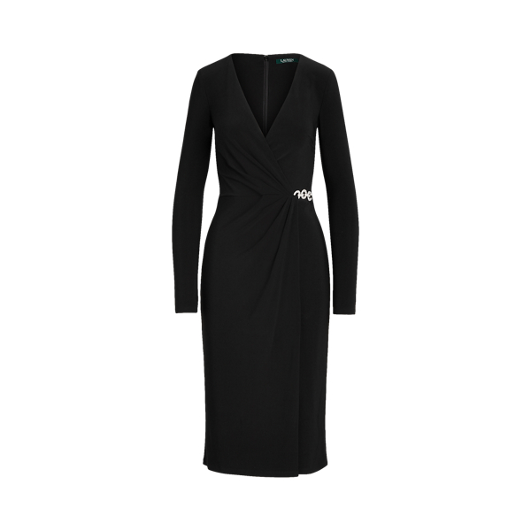 ralph lauren matte jersey surplice dress