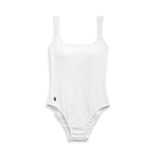 Maillot une pièce côtelé dos profond