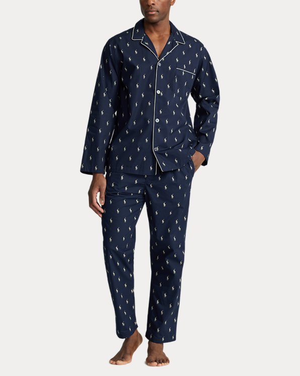 Mens Clothing Nightwear and sleepwear Pyjamas and loungewear Polo Ralph Lauren Gingham Poplin Long Sleep Set Pyjamas in Blue for Men 