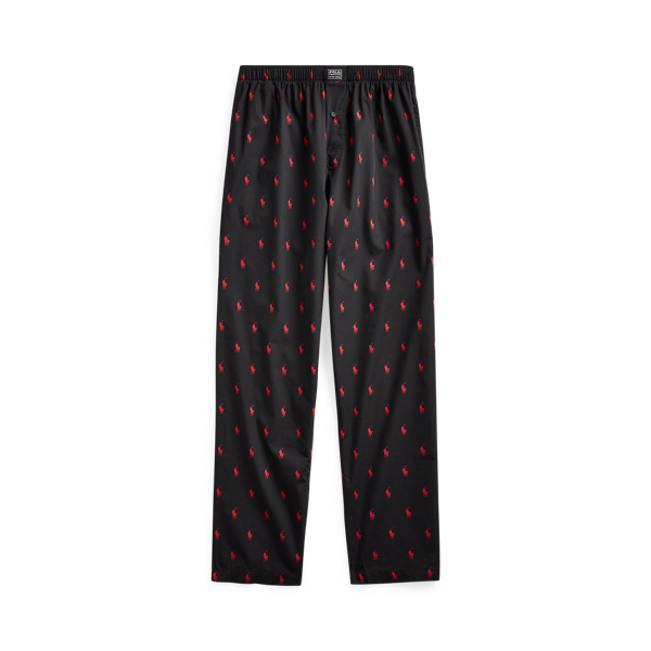 polo pajama pants black and red