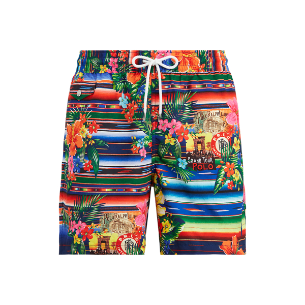 RALPH LAUREN Polo Mens Stripe Dye Swim Board Shorts Blue Men Clothing