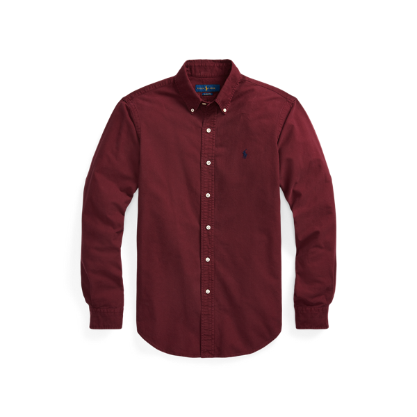 Chemise Oxford cintrée teinte en pièce