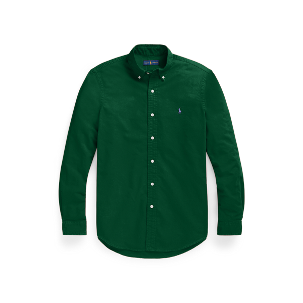 Chemise Oxford cintrée teinte en pièce