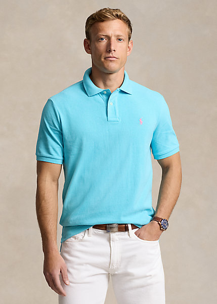 ralphlauren.com | Slim Fit Mesh Polo - French Turquoise