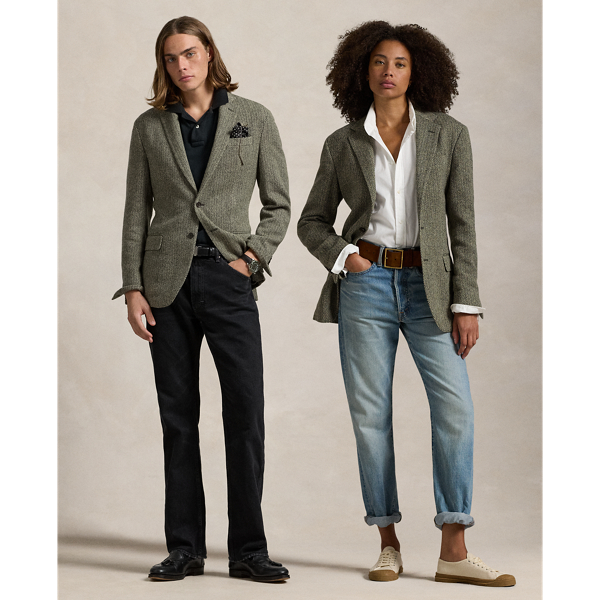 Polo Ralph Lauren Polo Soft colbert met visgraatmotief 1