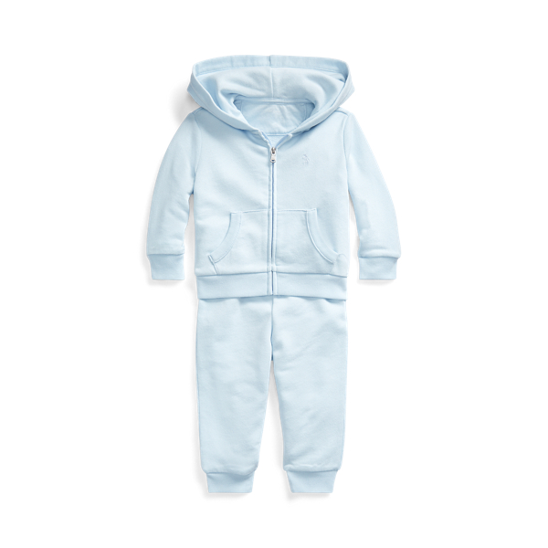 Polo Ralph Lauren Boys' Zip Hoodie & Jogger Pants Set - Baby In Beryl Blue
