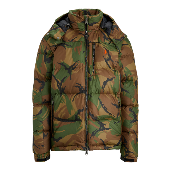 polo camo down jacket