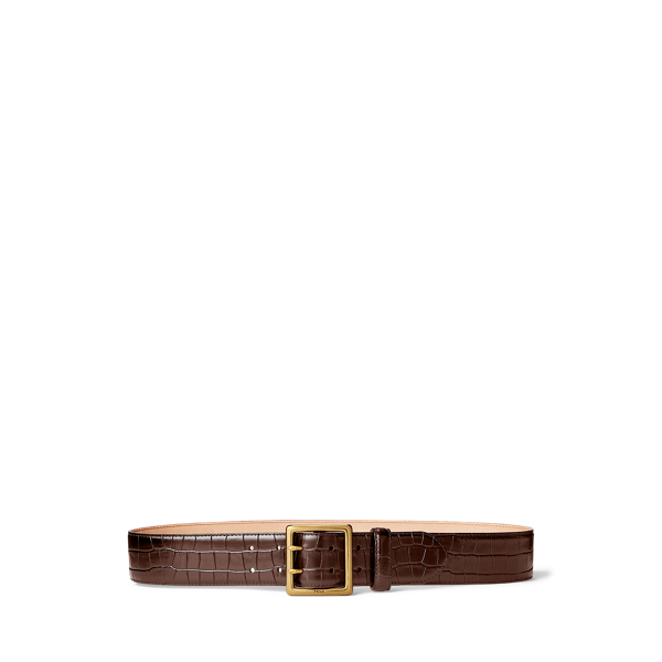Ceinture en cuir façon crocodile
